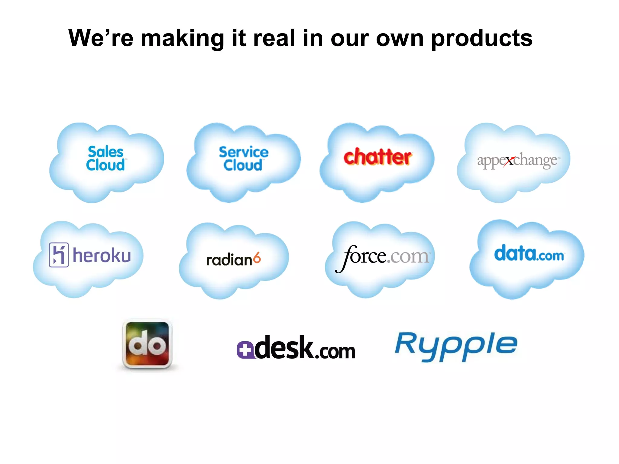 We’re making it real in our own products
 