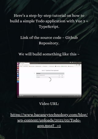 How to Build ToDo App with Vue 3 + TypeScript | PDF