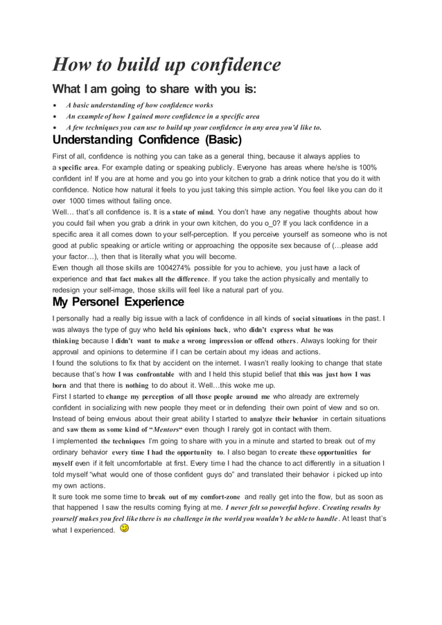 How to build up confidence | PDF