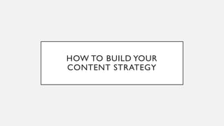 HOW TO BUILD YOUR
CONTENT STRATEGY
 