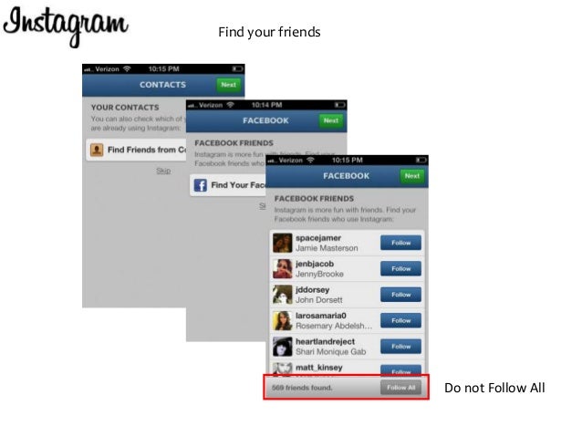find your friends do not follow all - foll!   ow friends from facebook on instagram