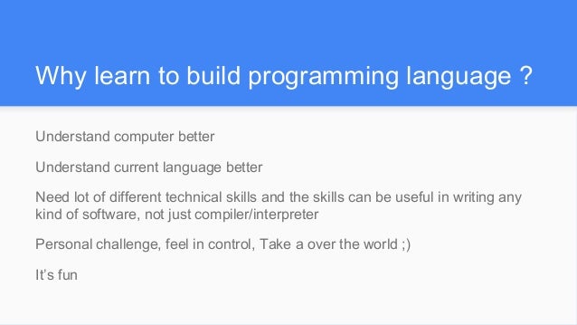 How to build your own programming language