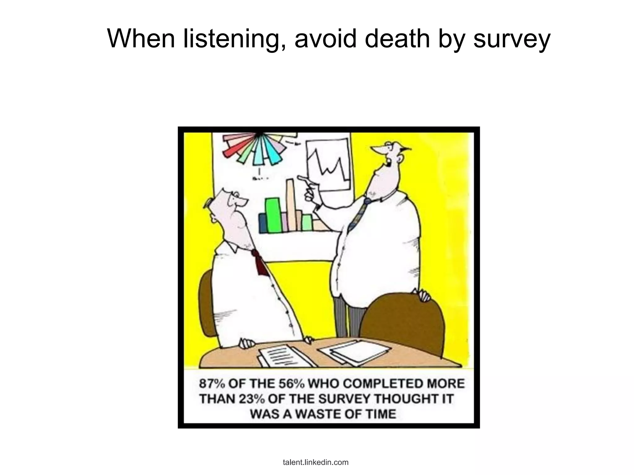 When listening, avoid death by survey

talent.linkedin.com

 