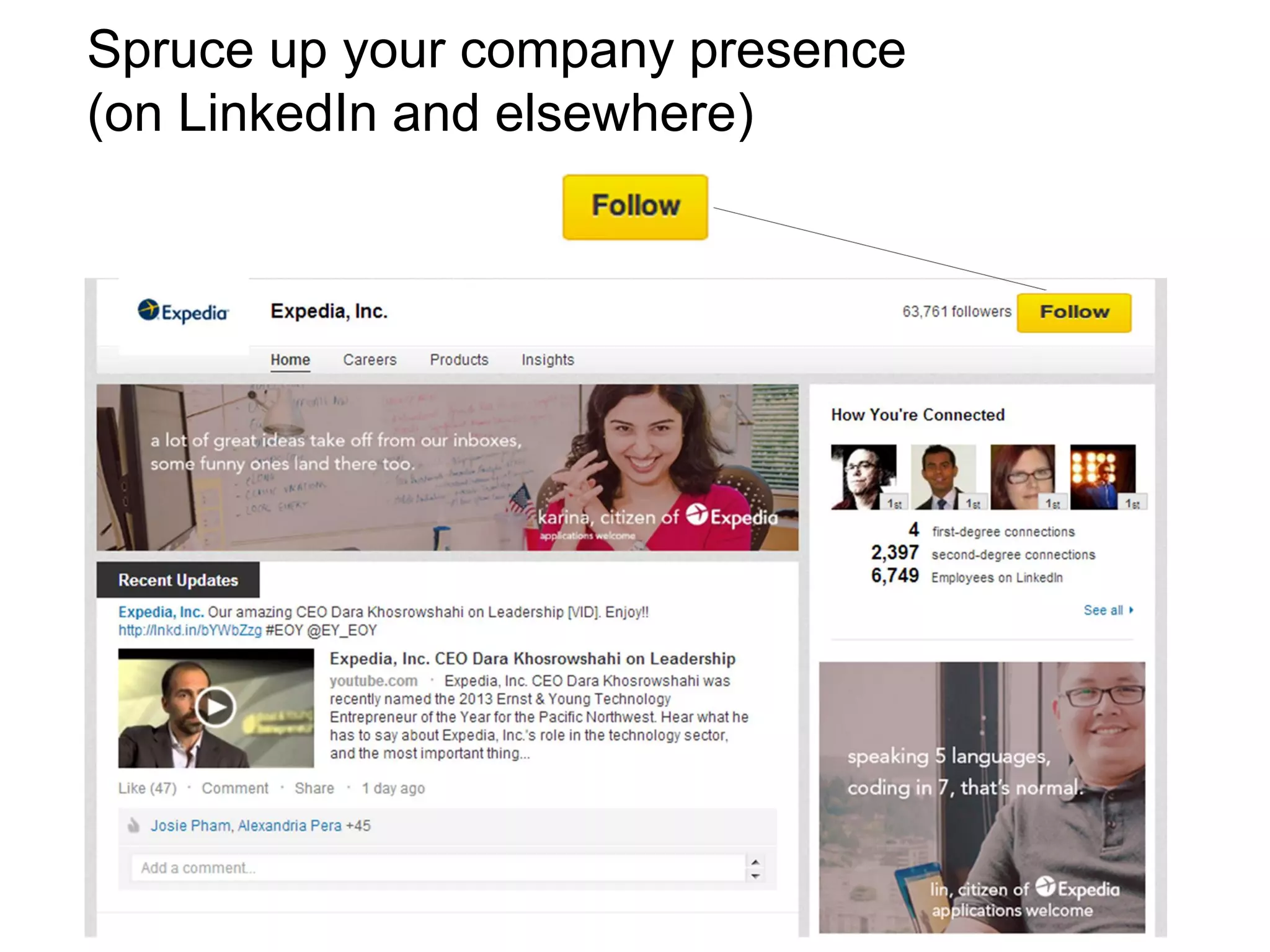 Spruce up your company presence
(on LinkedIn and elsewhere)

 