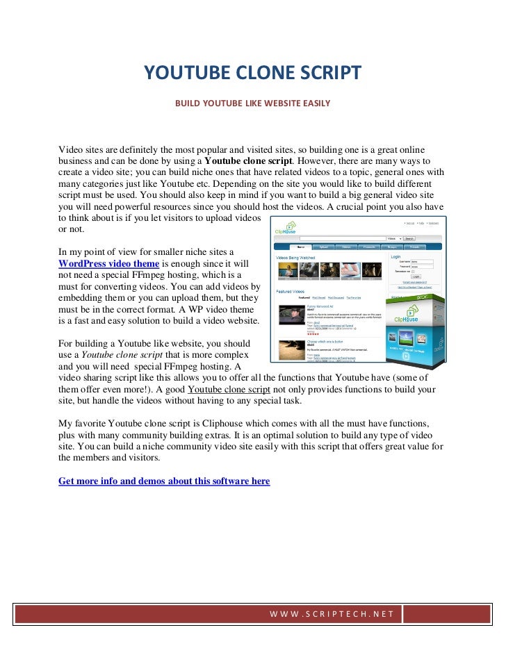 how to build youtube clone sites easily what format should i use for youtube