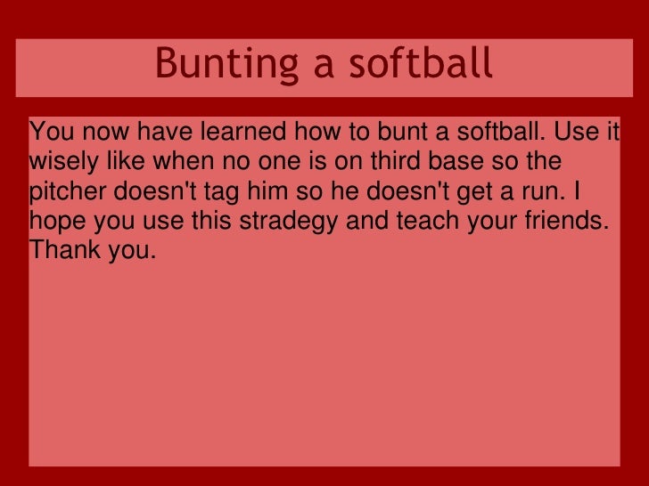 How to bunt_a_softball
