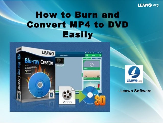 hot to burn a mp4 to dvd