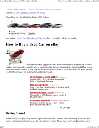 How to buy a cheap used car 10000 on eBay
