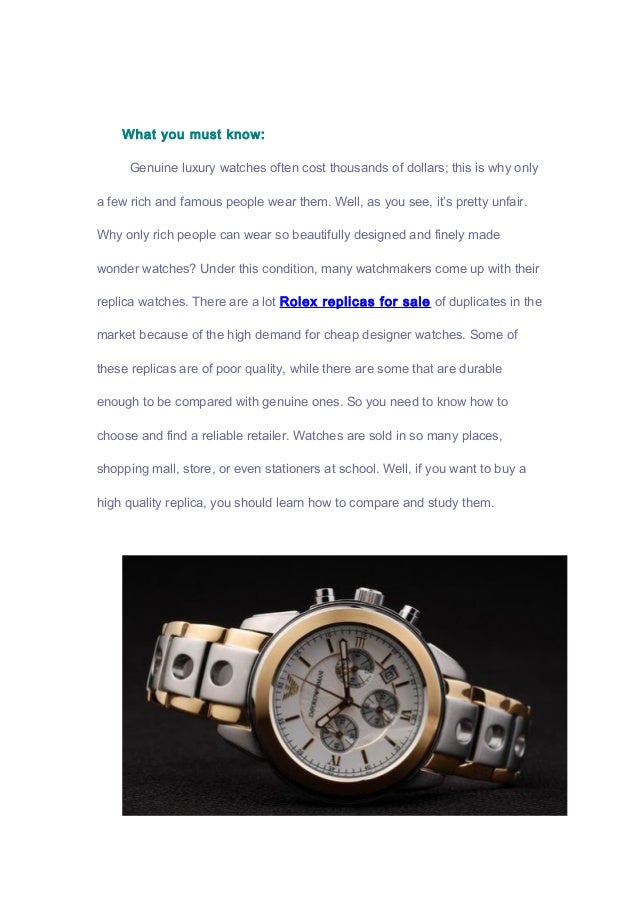 How to buy a high quality replica watch