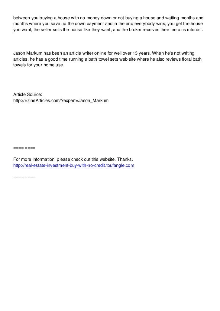 how to buy s house with no money down