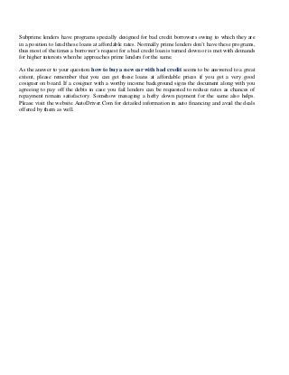 How to Buy a New Car With Bad Credit? Know The Process of Buying New