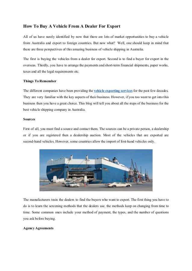 How To Find A Dealer >> How To Buy A Vehicle From A Dealer For Export How To Find A Dealer >> How To Buy A Vehicle From A Dealer For Export