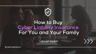 How to Buy
Cyber Liability Insurance
For You and Your Family
Let's get started
 