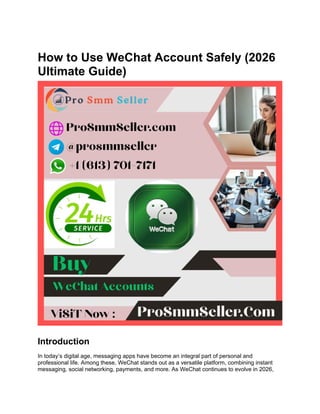 2026 Ultimate Guide to Using WeChat Safely and Effectively | DOCX