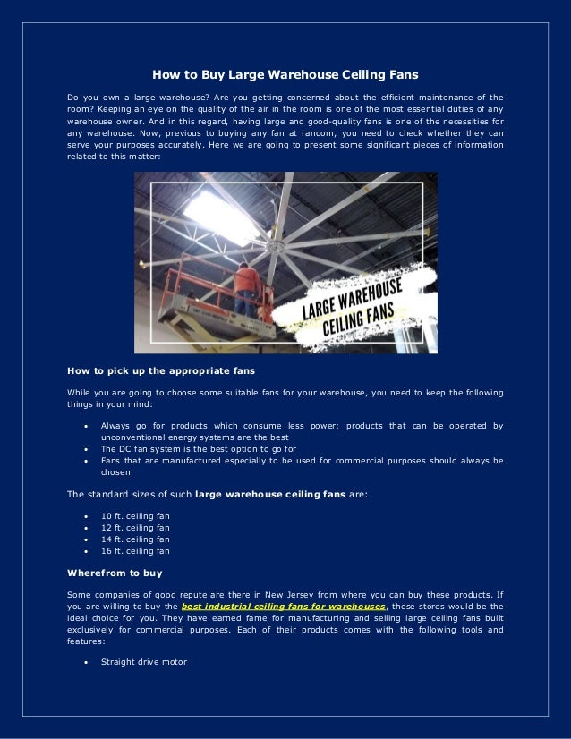 How To Buy Large Warehouse Ceiling Fans