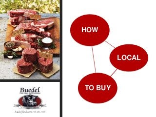 HOW
TO BUY
LOCAL
buedel foods.com 708-496-3500
 