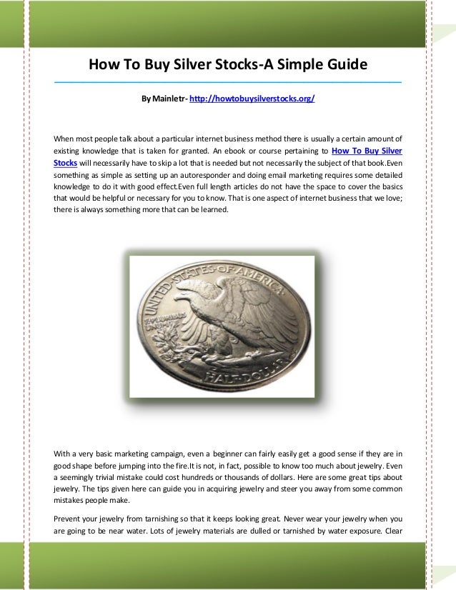 How to buy silver stocks