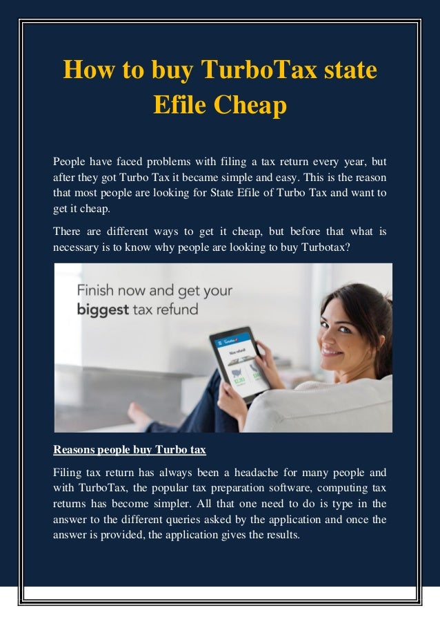 How to buy turbo tax state efile cheap