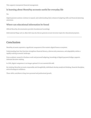 Comprehensive Guide to Understanding MoonPay Accounts in 2026 | PDF