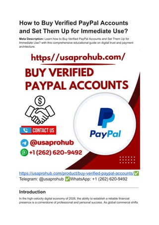 Comprehensive Guide to Buying and Setting Up Verified PayPal Accounts ...