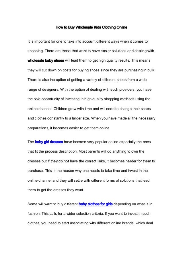 wholesale kids clothing online