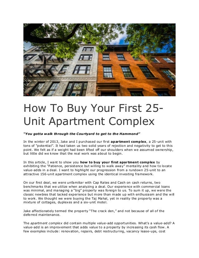 how much does it cost to buy a apartment complex
