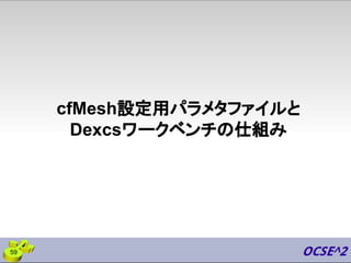 cfMesh設定用パラメタファイルと
Dexcsワークベンチの仕組み
59
 