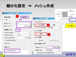 細分化設定　⇒　メッシュ作成
変更箇所
フィン厚み
2
3
1
84
 