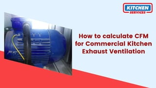 How to calculate CFM
for Commercial Kitchen
Exhaust Ventilation
 