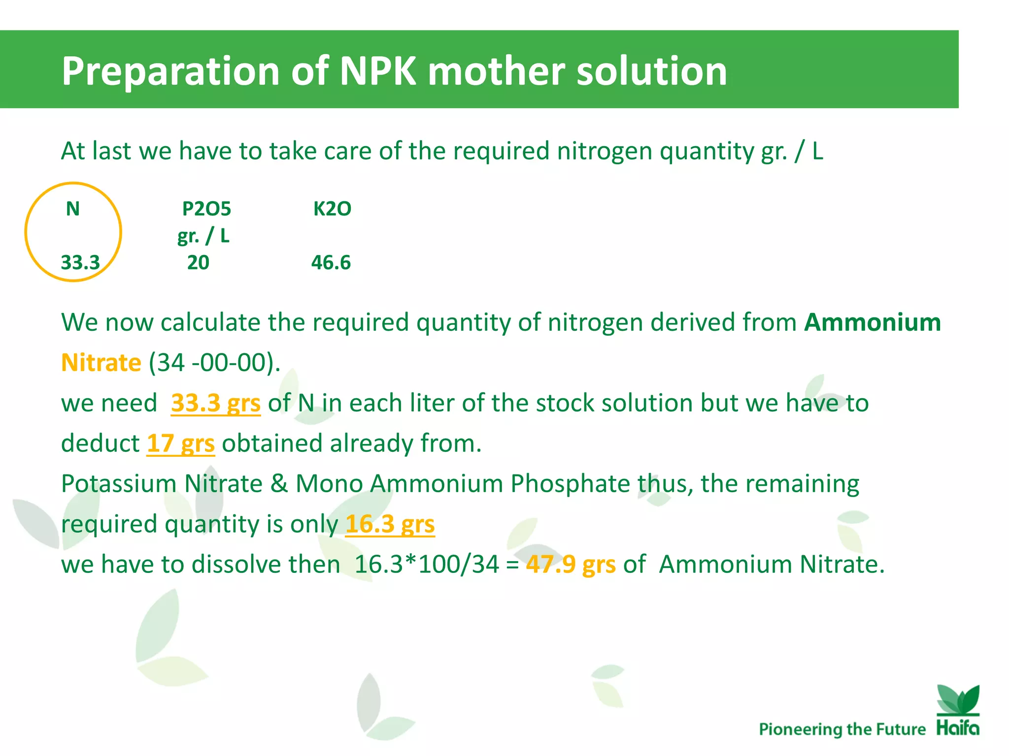 Fertilizer Calculation Problems How to calculate fertilizers | PDF
