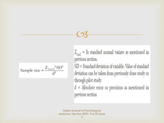 How to calculate sample size for different study | PPT