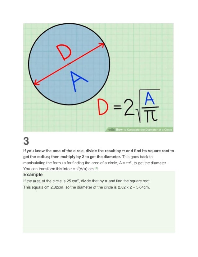 How to calculate the diameter of a circle