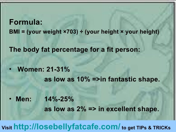 Formula For Calculating Body Fat 76