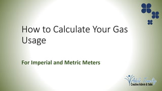 How to Calculate Your Gas
Usage
For Imperial and Metric Meters
 