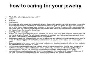 How to caring for your jewelry