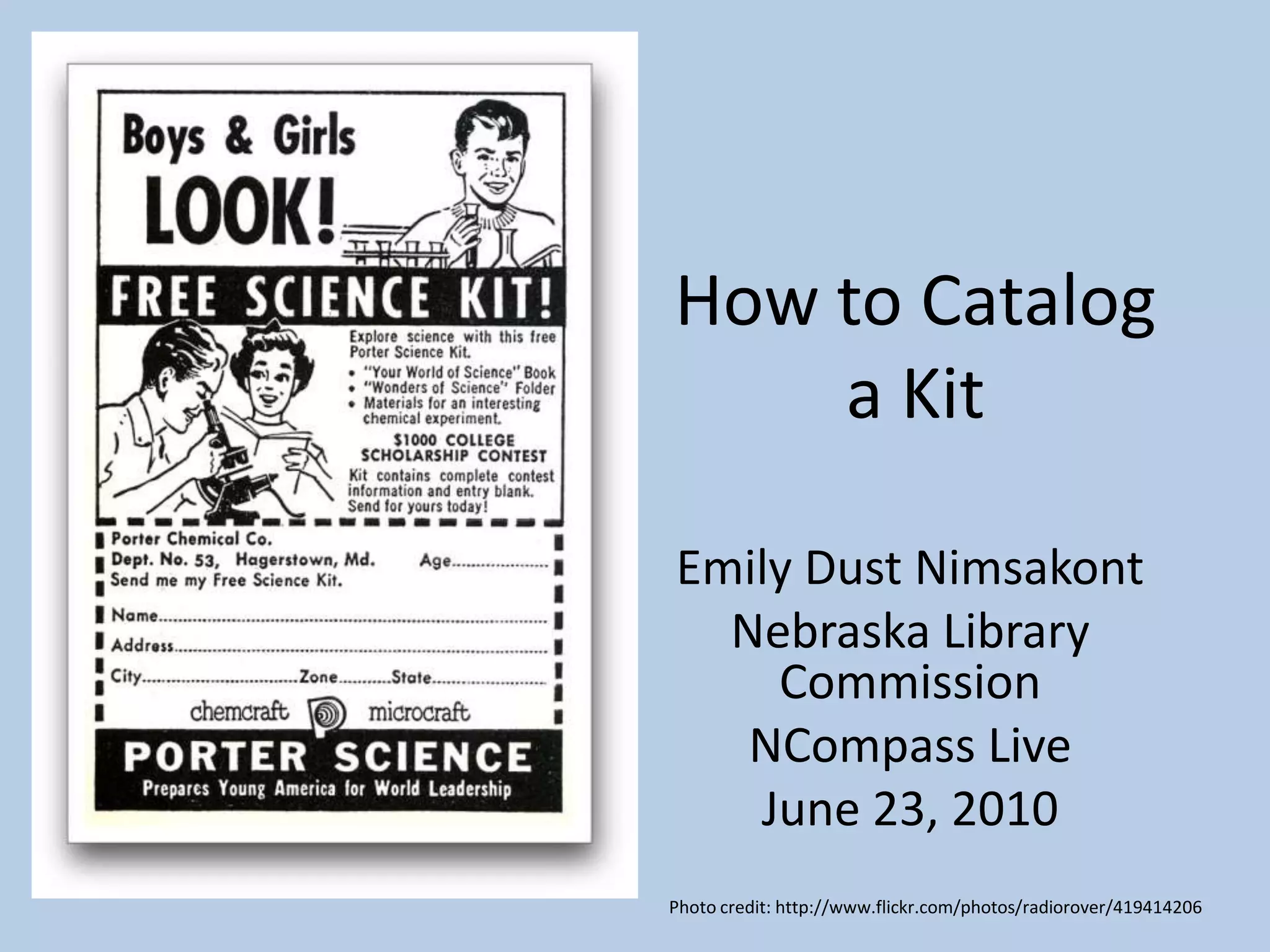 Live How to catalog a kit PPT