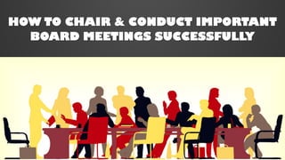 HOW TO CHAIR & CONDUCT IMPORTANT
BOARD MEETINGS SUCCESSFULLY
 