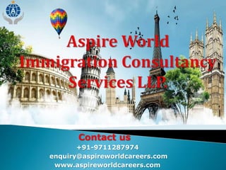 Contact us
+91-9711287974
enquiry@aspireworldcareers.com
www.aspireworldcareers.com
 