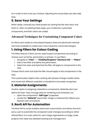 How to Change Color of a Modeled Component Revit. | PDF