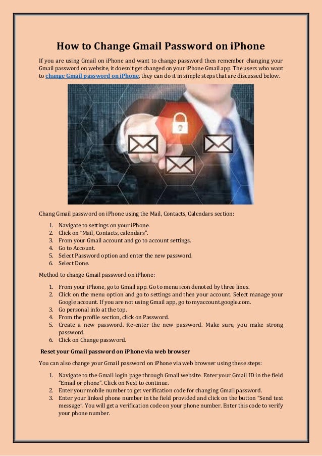 How To Change Gmail Password On Iphone