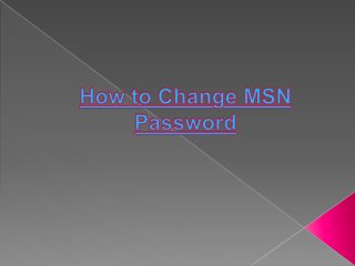 How to change msn password