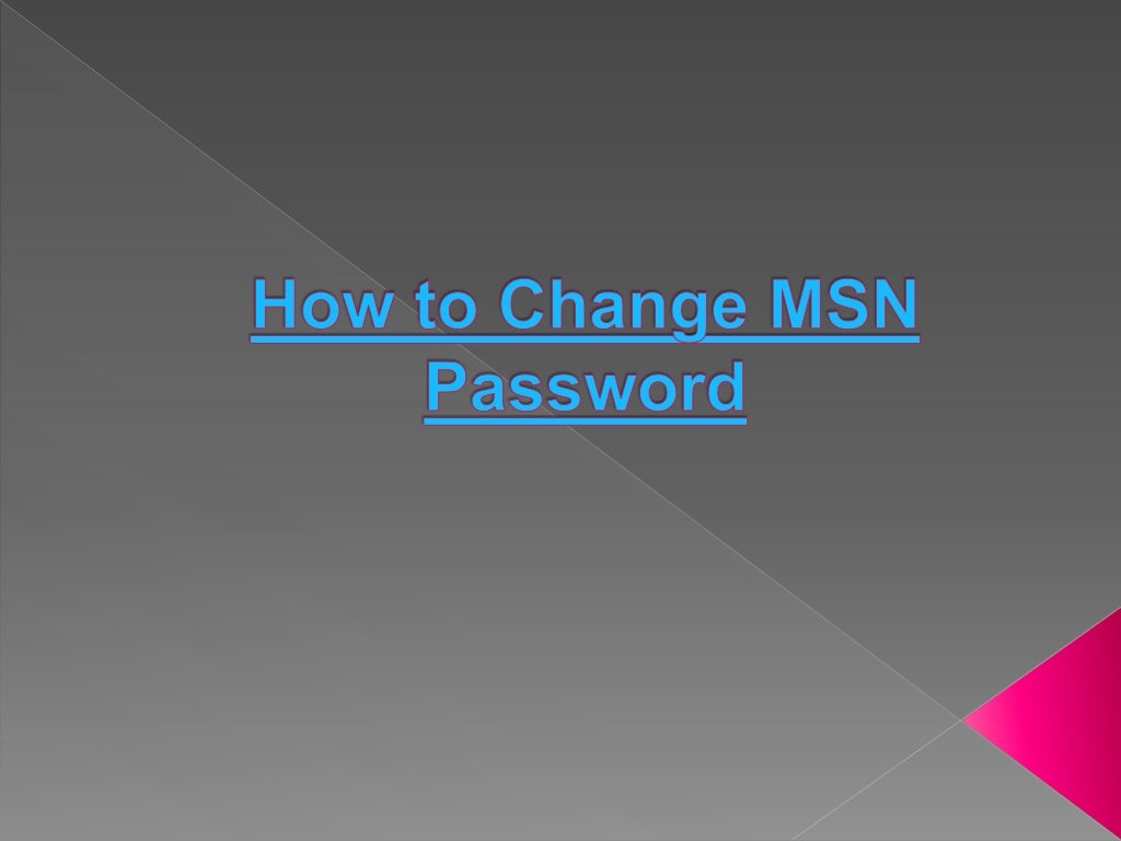 how-to-change-msn-password
