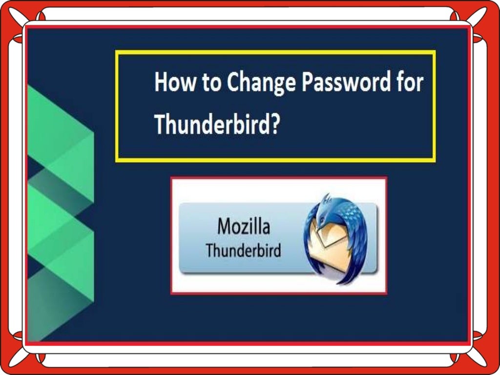 How to change password for thunderbird?
