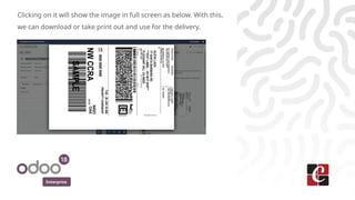 Enterprise
Clicking on it will show the image in full screen as below. With this,
we can download or take print out and use for the delivery.
 