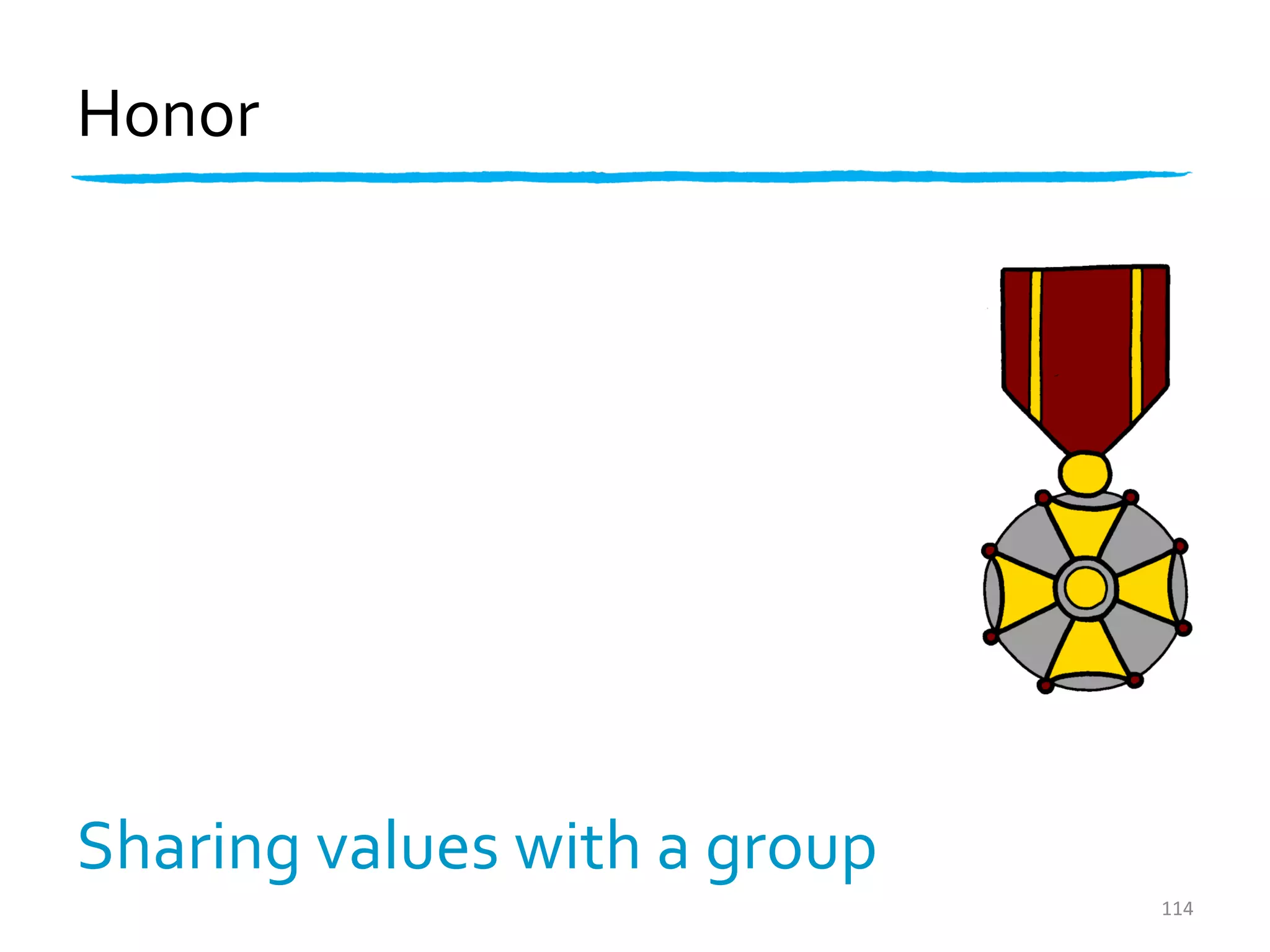 Honor




Sharing values with a group
                              114
 