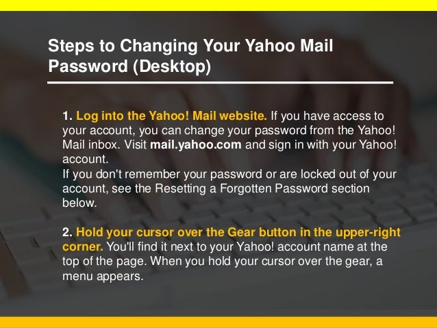 How To Change Yahoo Mail Password Desktop