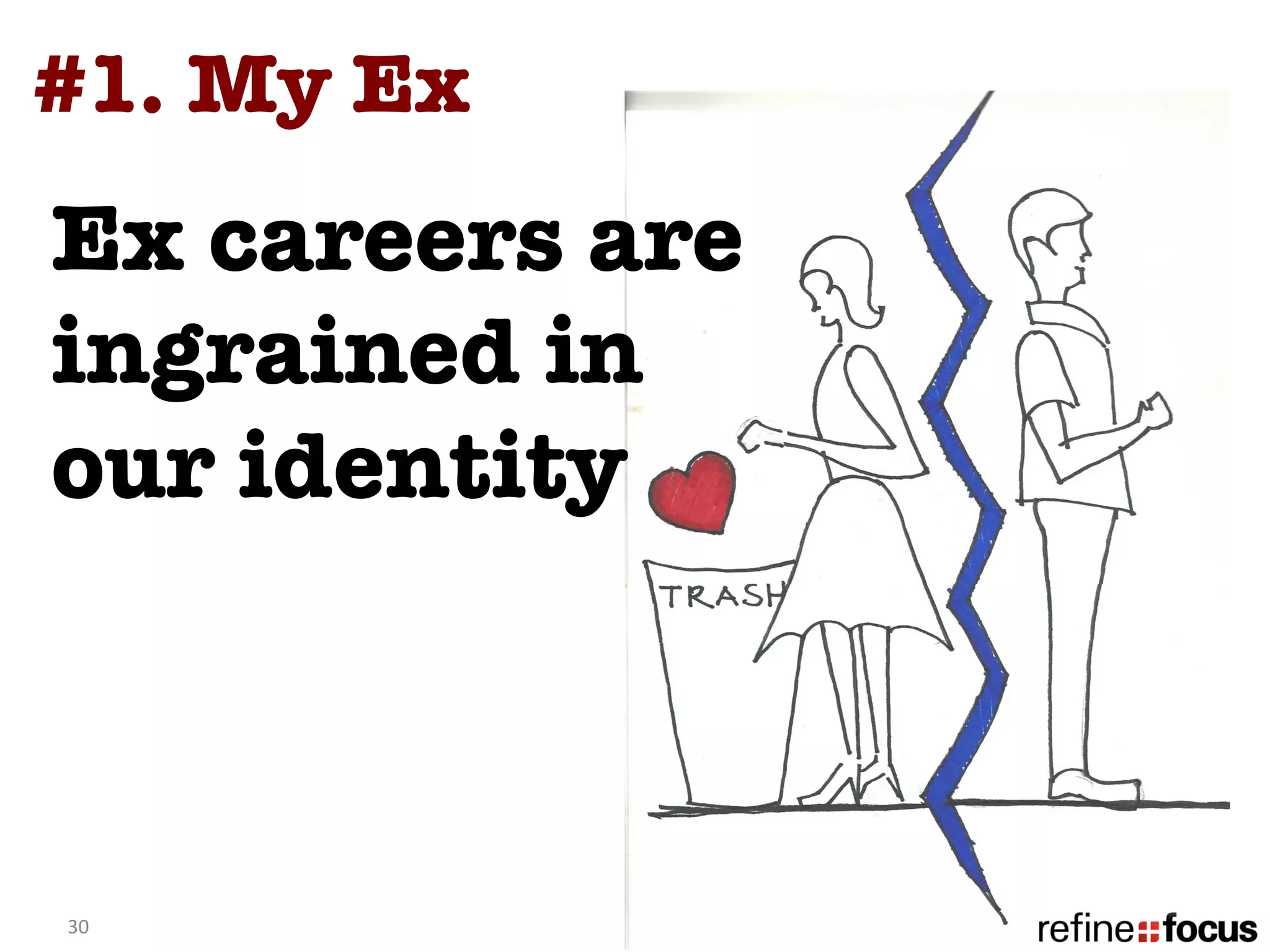 #1. My Ex
Ex careers are
ingrained in
our identity 



30	
  
 