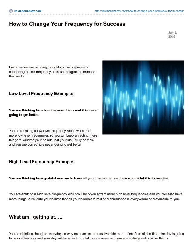 How to change your frequency for success
