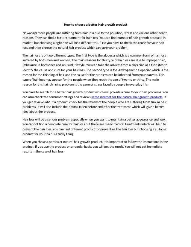 How to choose a better hair growth product