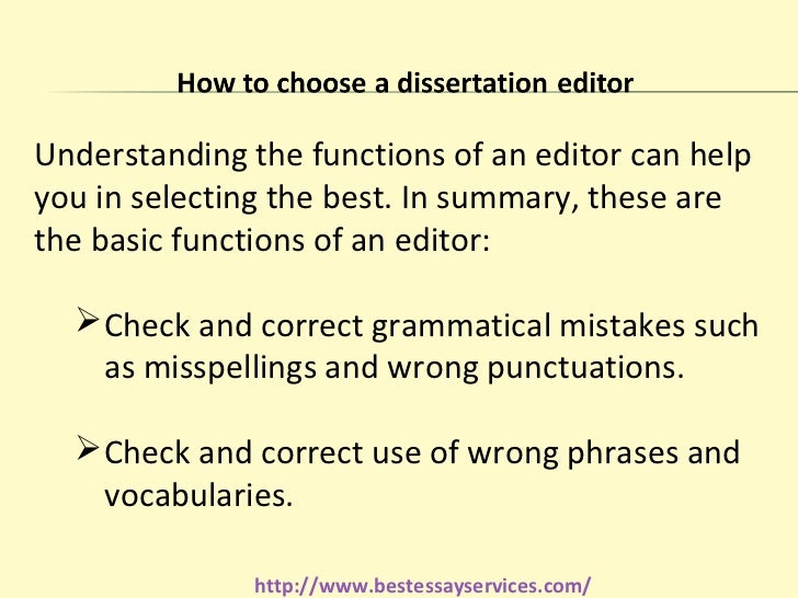 Application: Dissertation Editors (APA) become dissertation editor